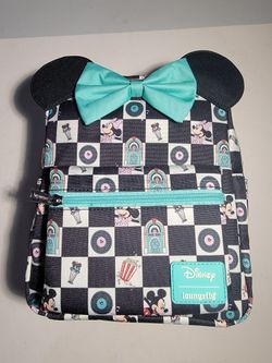 Disney Loungefly Mickey And Minnie Date Night Diner Nylon Mini Backpack 