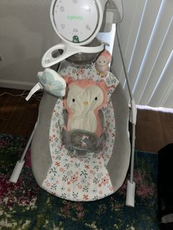 Ingenuity Baby Swing Pink/White/Grey With Owl