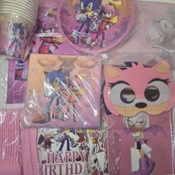 Sonic The Hedgehog & Amy Rose Birthday Party Supplies 