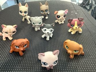 Vintage Littlest Pet Shop LPS Collector Lot – 10 Authentic G2 Cats, Dogs, Husky, Great Dane, Collie