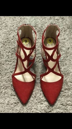Jessica Simpson Red Suede Heels-Size 9