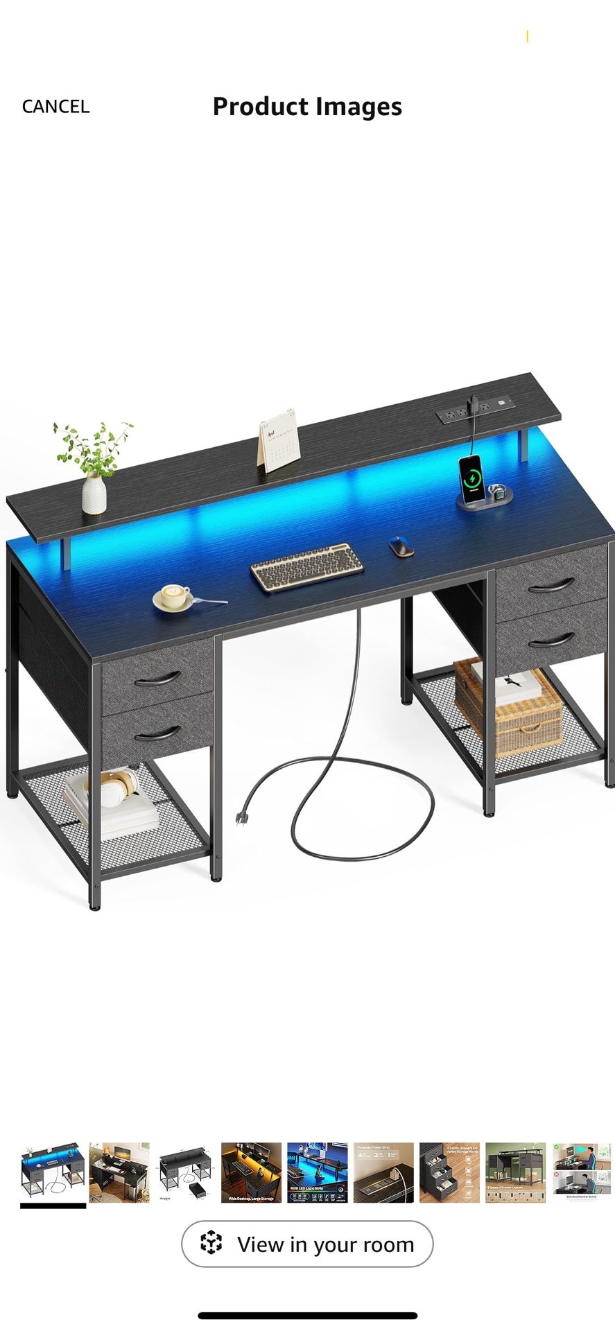 Huuger 55 Inch Gaming Desk