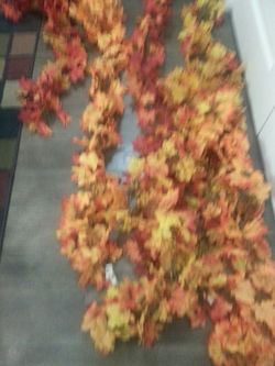 Strings of autumn leaves. 7 total