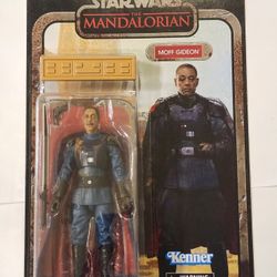 RETRO KENNER CARD.  STAR WARS THE BLACK SERIES.  THE MANDALORIAN. MOFF GIDEON 6 " ACTION FIGURE. 