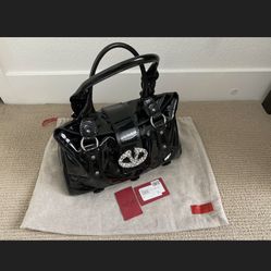 Valentino Garavani Black Genuine Leather & Crystal Handbag Hobo Bag NEW WITH TAG