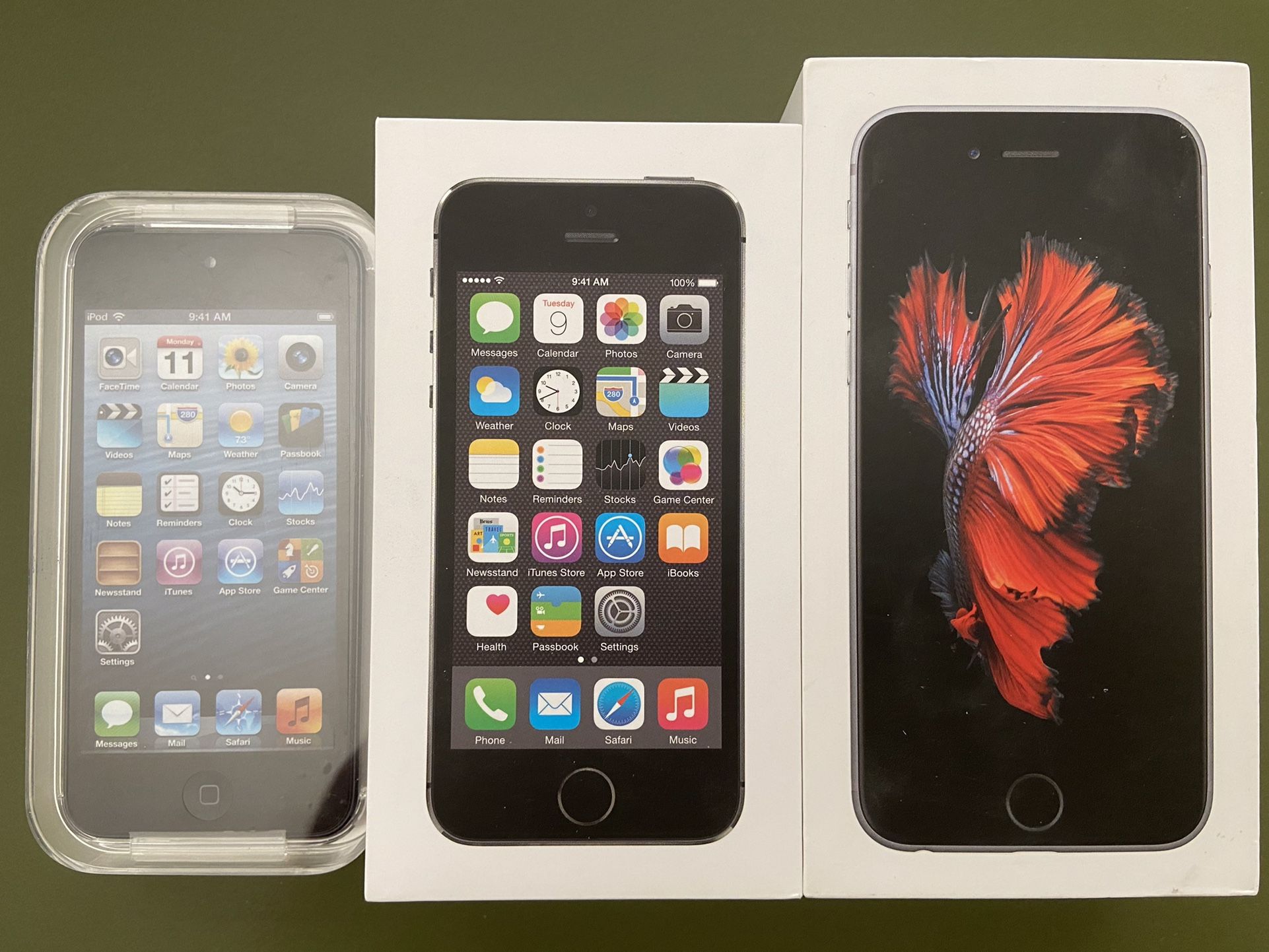 iOS Devices: iPod Touch (5th Gen), AT&T iPhone 5s & AT&T iPhone 6s (multiple prices)