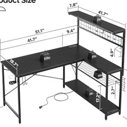 Bestier L-Shaped Reversible Gaming Desk
