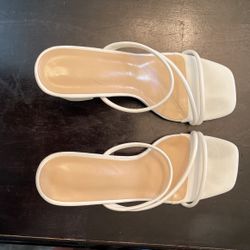 White heeled sandals 