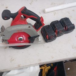 Milwaukee Batteries And Circular Saw