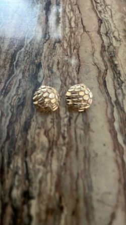 14k Gold Nugget Earrings