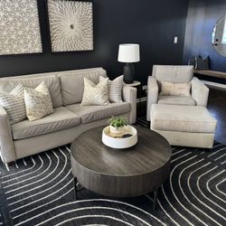 West Elm Henry 66” Sofa with Armchair & Ottoman Set