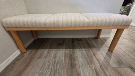 Upholstered Bench with Wood Legs