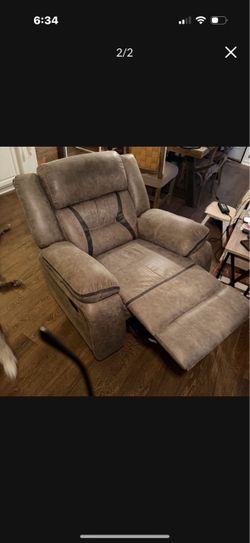 Tan Faux Leather Recliner Chair