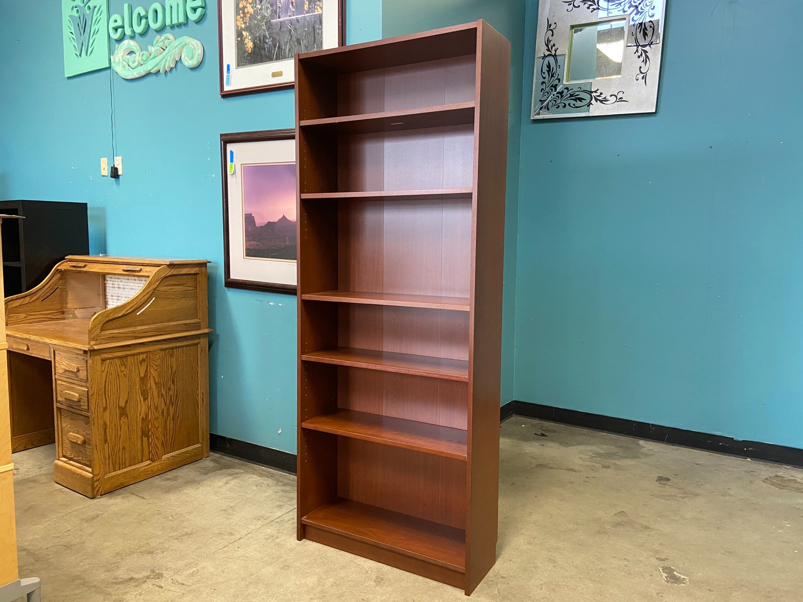 IKEA Billy 6 Shelf Bookcase in Dark Cherry