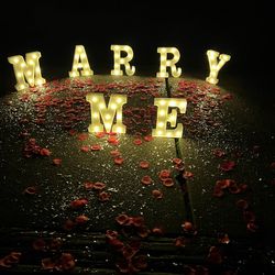MARRY ME light up letters