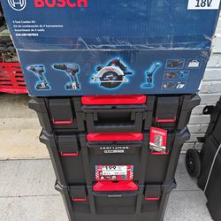 Bosch And Tradestack Toolboxes Set Powertoolz