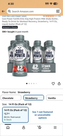 Fairlife Core Power Strawberry Protein Shake 12-Pack