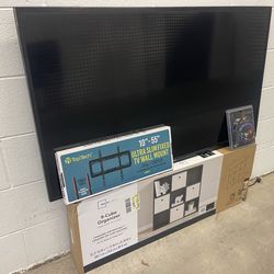 50” SAMSUNG 4K SMART UHD LED TV + BRAND NEW 9 CUBE ORGANIZER + BRAND NEW WALL MOUNT + BRAND NEW LED LIGHTS