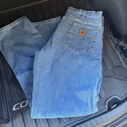 Carhartt flannel lined baggy jeans