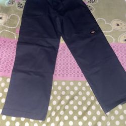Dark Blue Loose Fit Double Knee Dickies Size 34x30