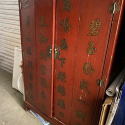 Red Cabinet - 3 Huge shelves and 5 Drawers
