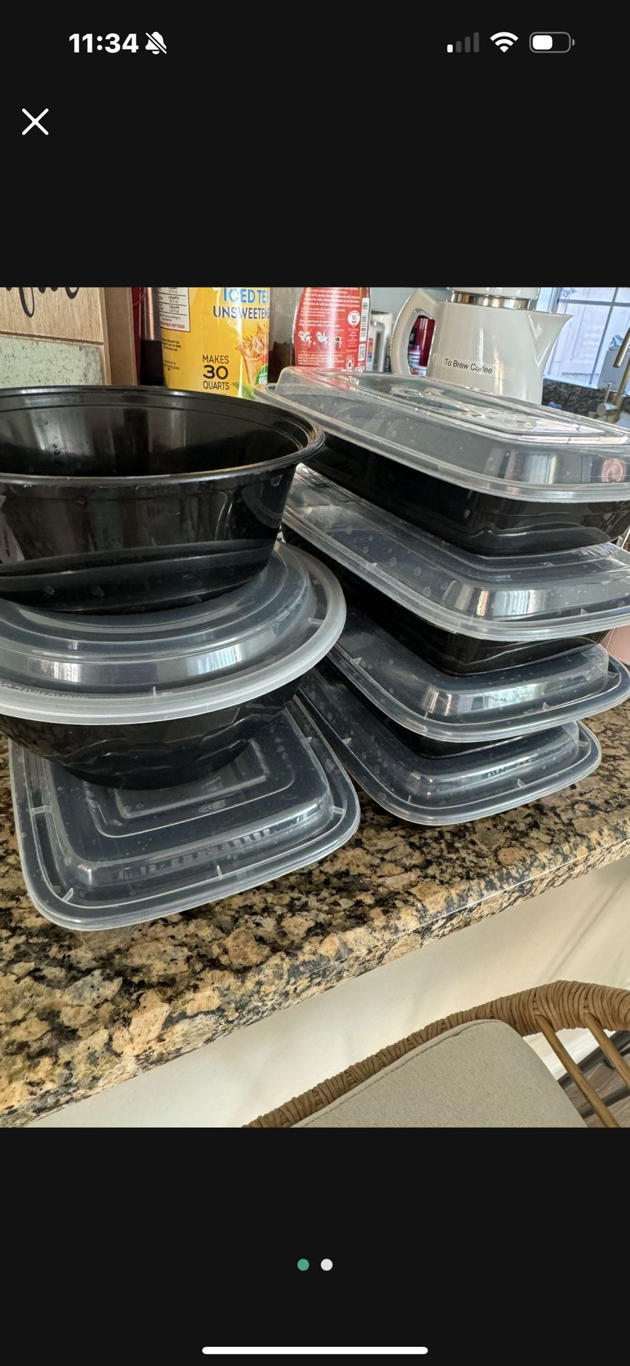 Free Used Containers W/Lid Good Condition