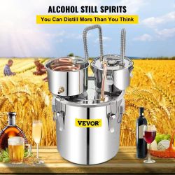 41} Alcohol Still, 13.2Gal / 50L Stainless Steel Water Alcohol Distiller Copper Tube Home Brewing Kit Build-in Thermometer for DIY Whisky Wine Brandy,