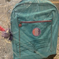Kipling Mese Rolling Backpack Galaxy Turquoise. BRAND NEW 