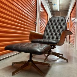 Authentic Mid-Century Lounge Chair & Ottoman