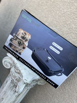 STONEWARE RECTANGULAR COVERED BAKER