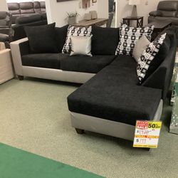 Black And Silver Sectional