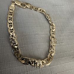 Gold Filled Elephant Bracelet 7 1/2