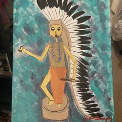 Kachina Doll Acrylic Painting 