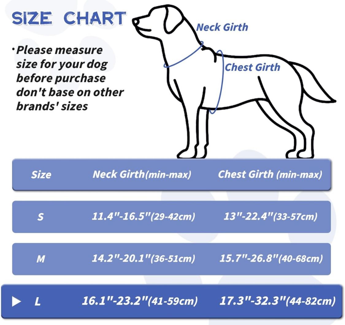 Dog Harness (Large, Blue)
