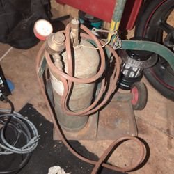 Vintage Torch Set With Tank And Dolley