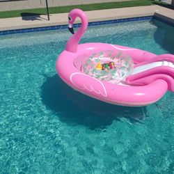 3-in-1 Flamingo Inflatable Kiddie Pool & Water Slide & Splash Sprayer Sprinkler for Kids 