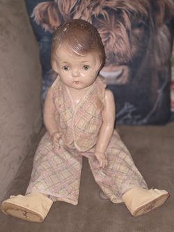 
Antique 1900's Bisque Baby Doll Plastic Body 