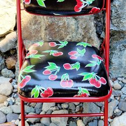 **Vintage Custom Upholstered Folding Chair**