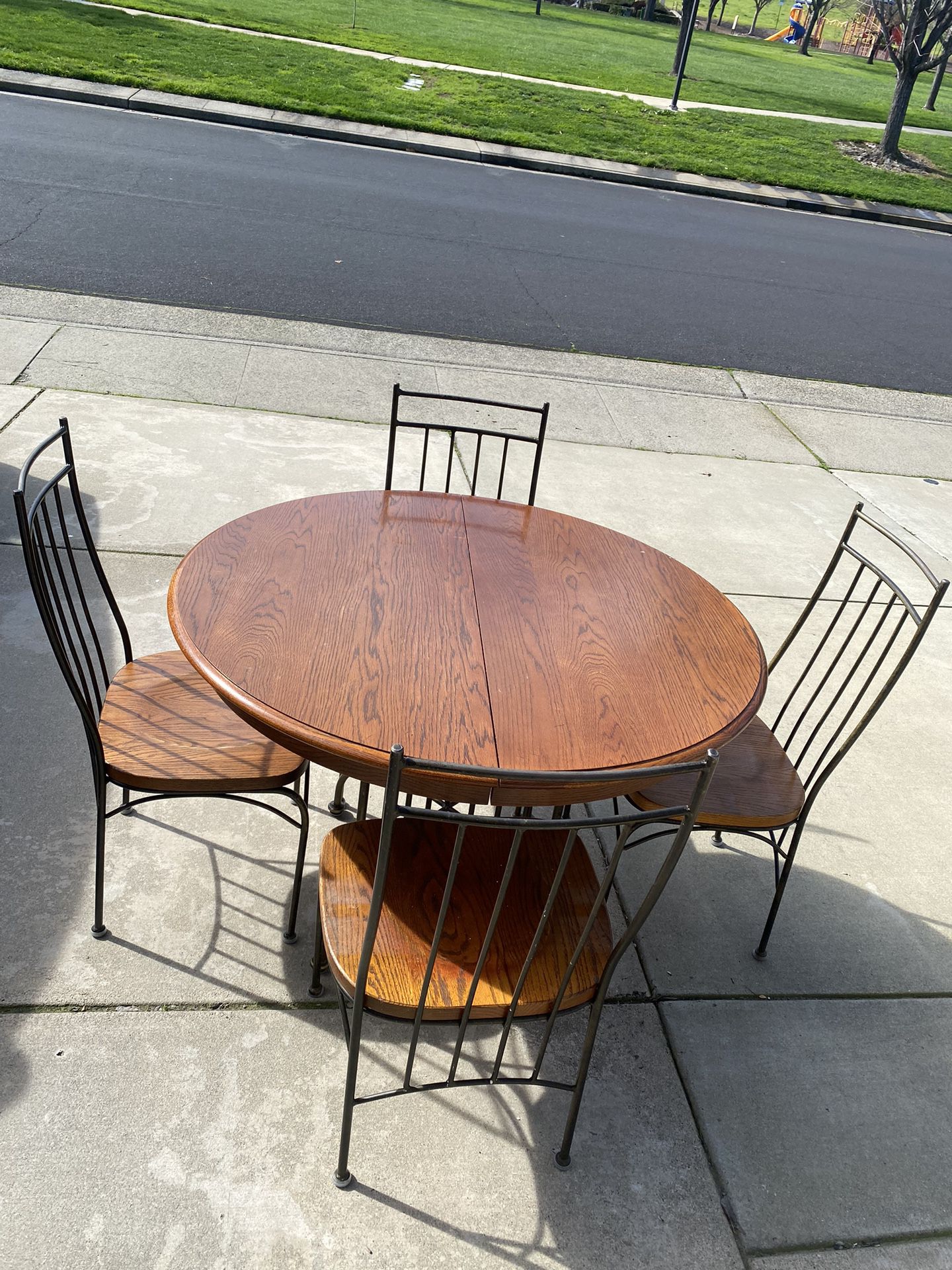 Thomasville Wrought Iron Wood Table Chairs
