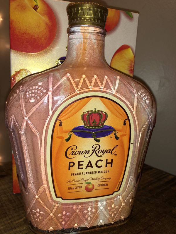 Hand painted Crown Royal Peach bottle for Sale in North Ridgeville, OH