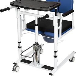 Patient lift transfer chair, Hydraulic lift chair with 180 split seat