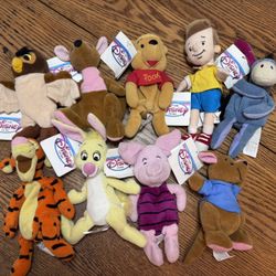 Vintage Winnie The Pooh Plush Characters (set Of 9)