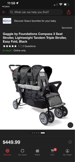 gaggle 3-seat tandem stroller