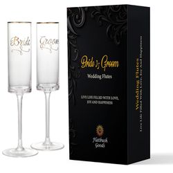 Bride And Groom Champagne Flutes