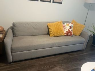 Grey sofa bed with storage (queen size) 76” x 40”
