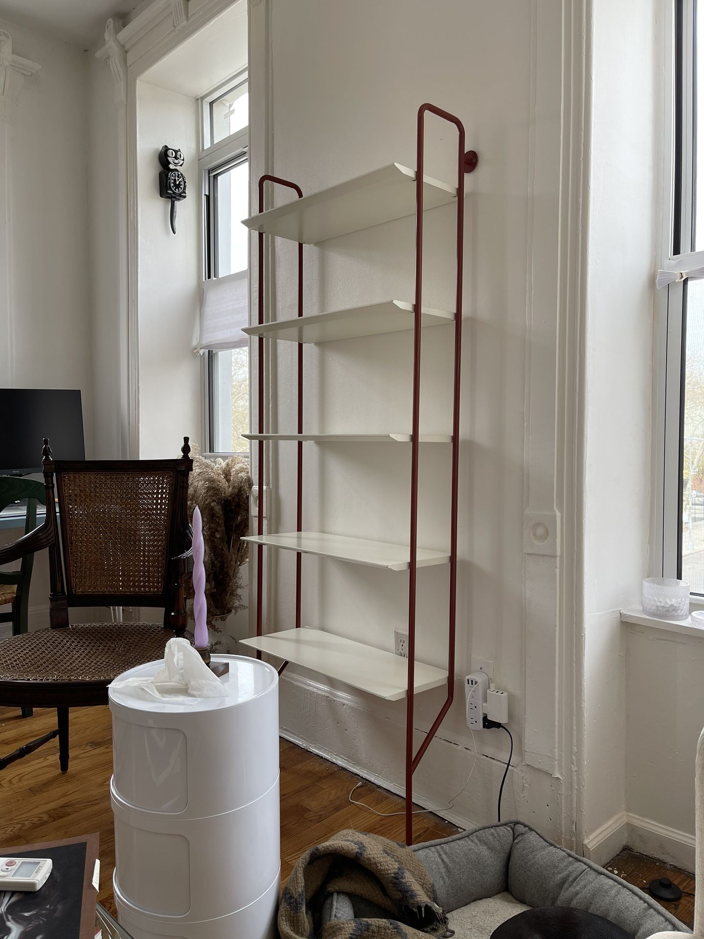 Blu Dot Hitch Bookcase Red and White