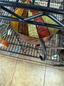 vintage fall-themed metal wire baskets