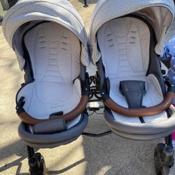 Junama Double Twin Stroller With Seats And Bassinets 