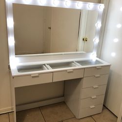 Glass Top Vanity $345