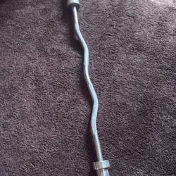 Curl Bar Heavy Duty Version Bar Only & Clips 